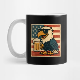 USA Flag Bald Eagle 4th of July Party Beer Funny Patriotic Mug